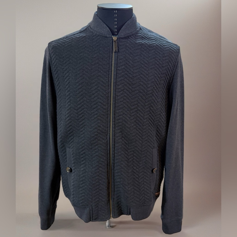 Ted Baker Dark Gray Knit Zip-Up